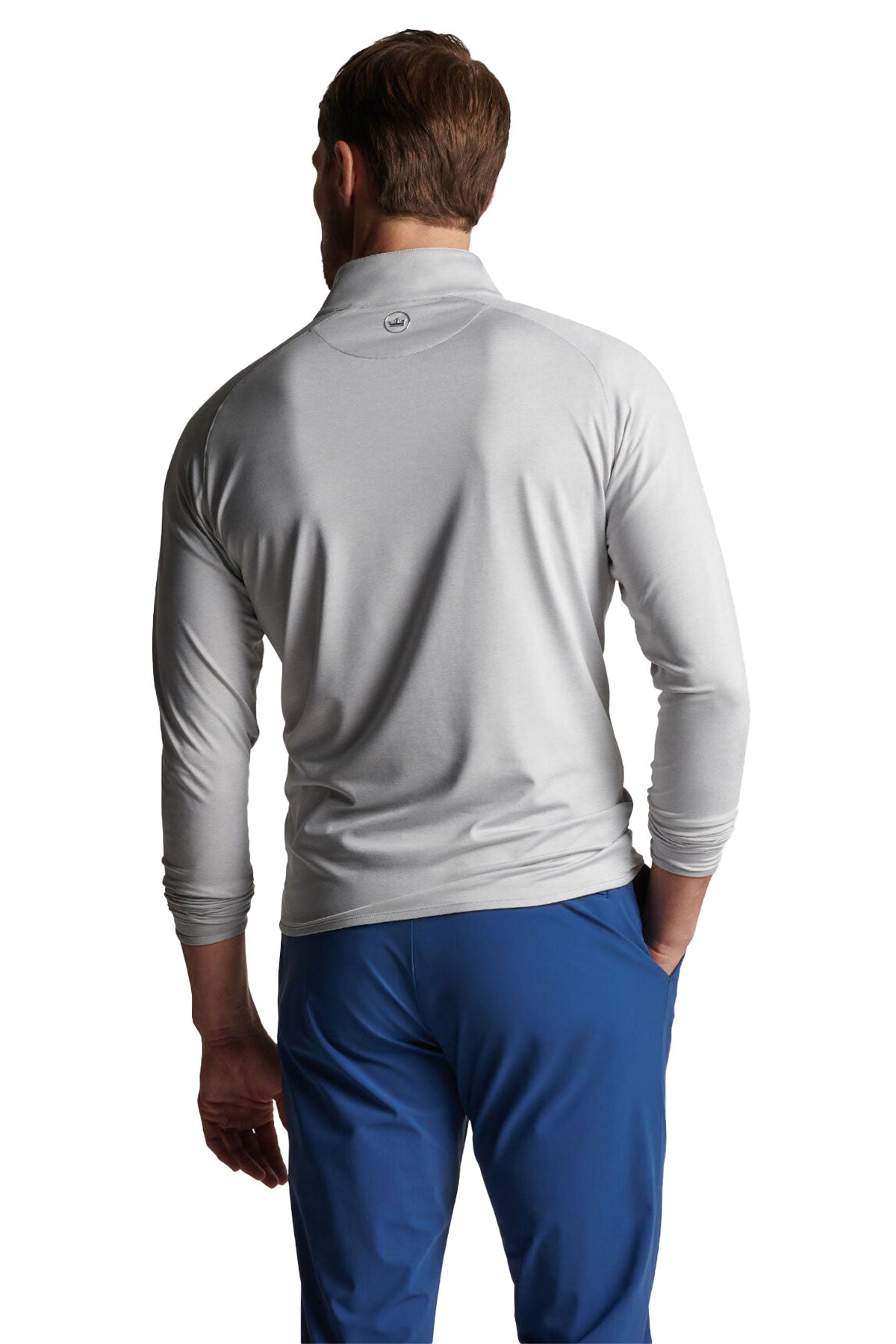 Custom Men's Peter Millar Stealth Performance Quarter-Zip Grey