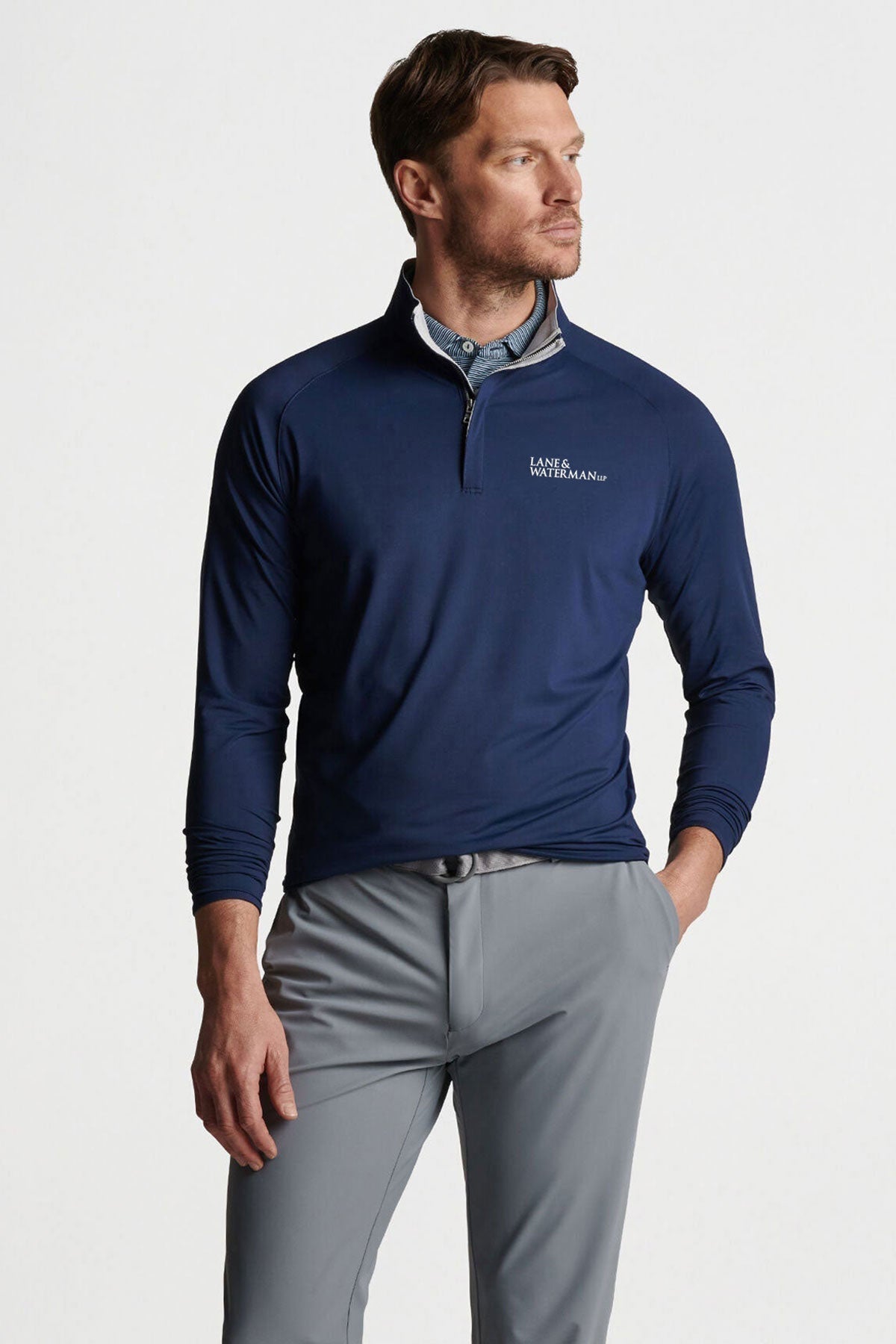 Peter Millar Stealth Performance Custom Quarter Zips, Navy [Lane & Waterman]