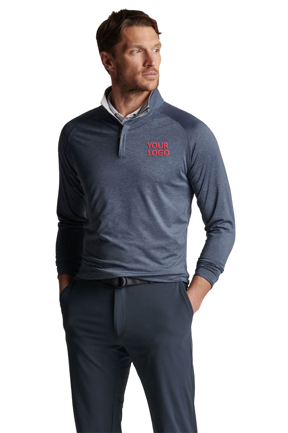 Peter Millar Stealth Performance Custom Quarter Zips, Steel