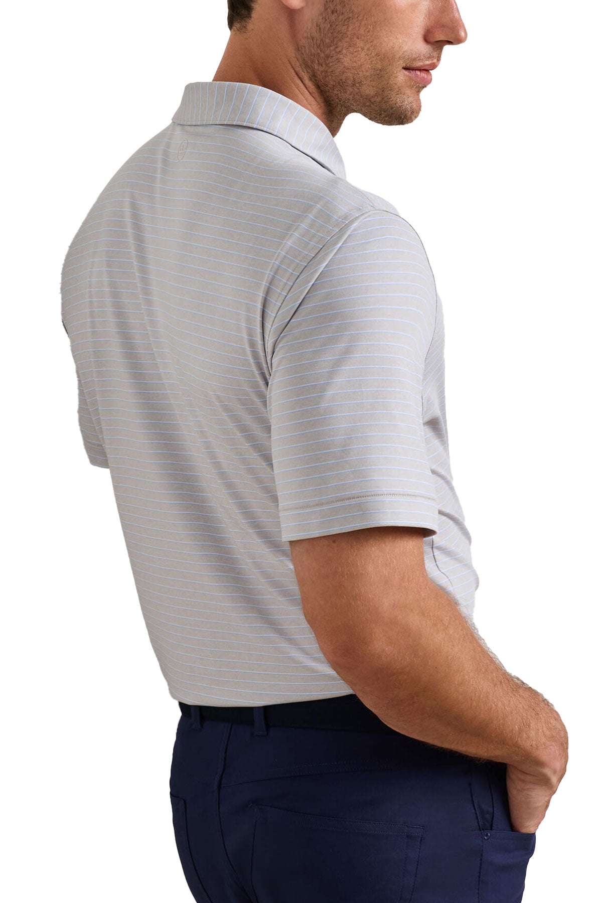 Peter Millar Oaks Performance Jersey Custom Polos, Grey