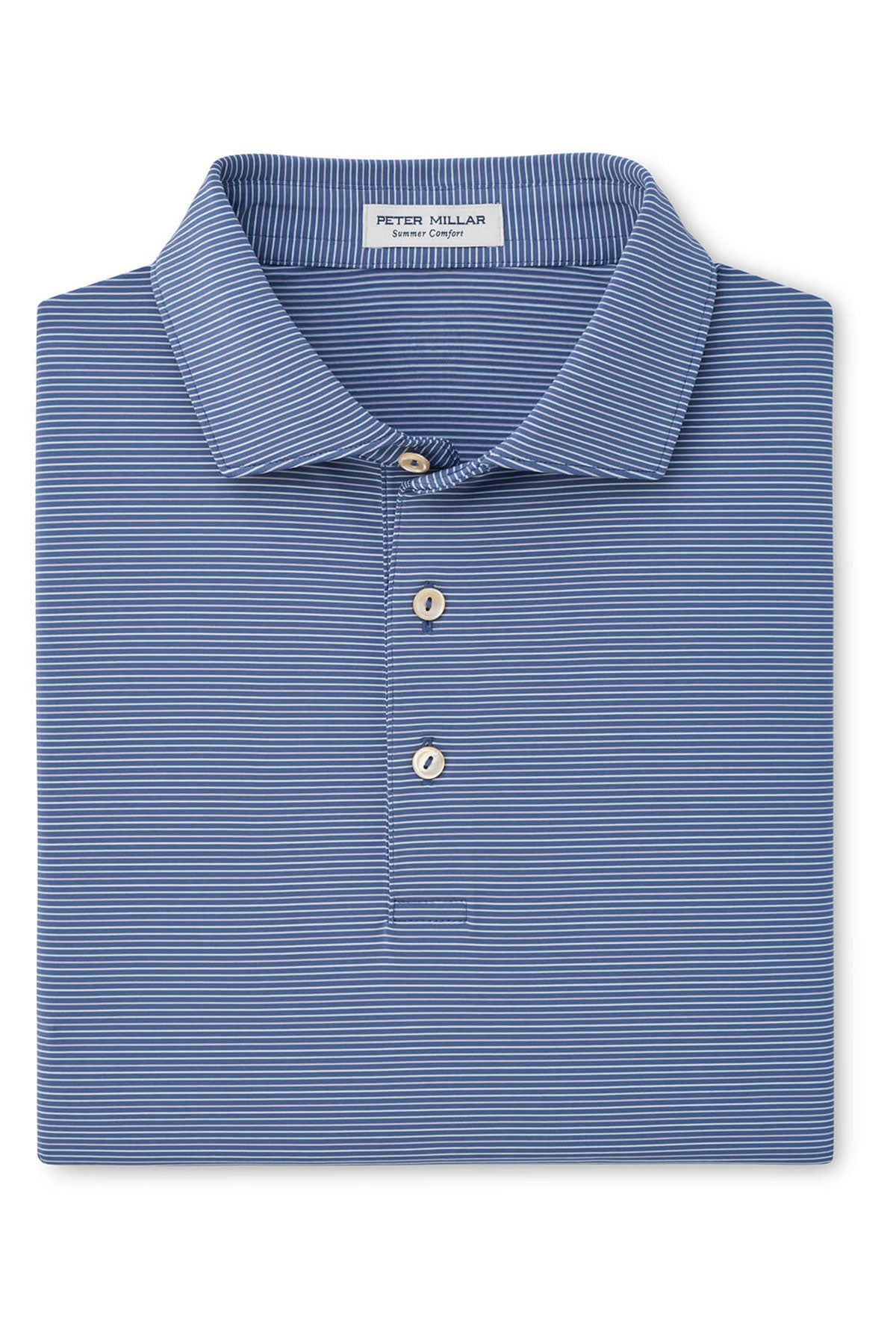 Peter Millar Pierce Performance Jersey Custom Polos, Blue