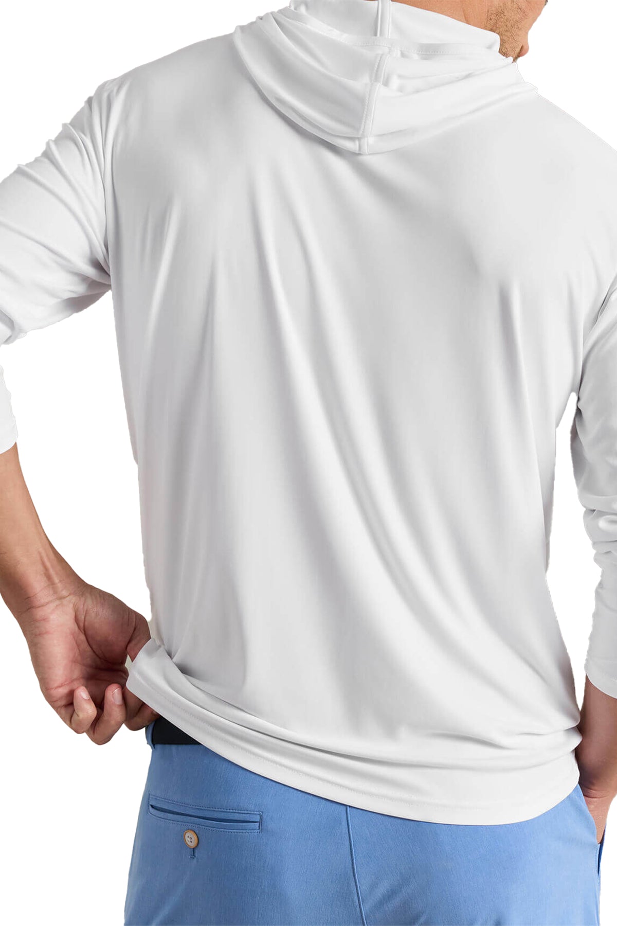 Peter Millar Featherweight Performance Custom Sun Shirt Hoodies, White [FAZILTEST] [FAZILTEST]