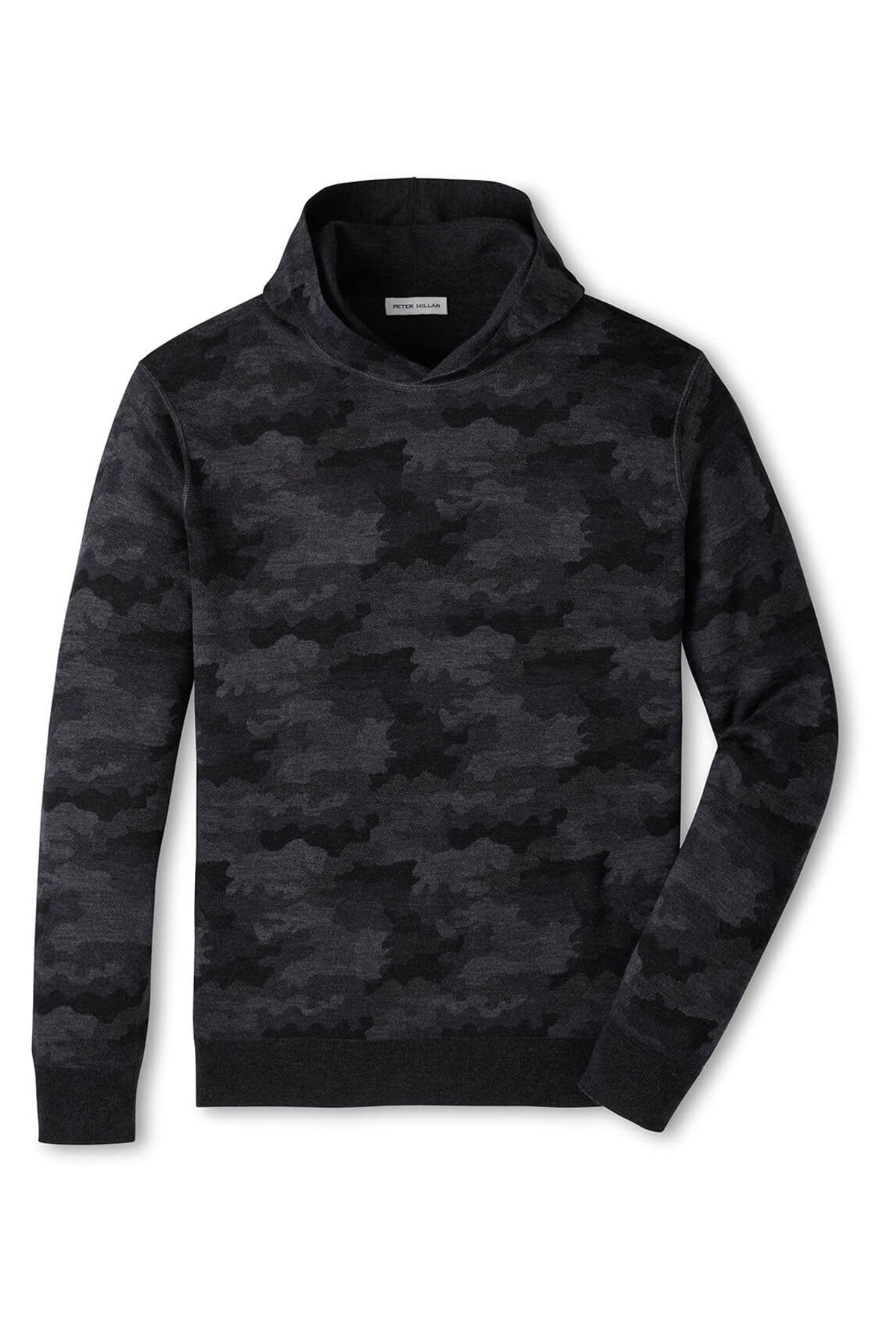 Peter Millar Reversible Camo Popover Custom Hoodies, Black