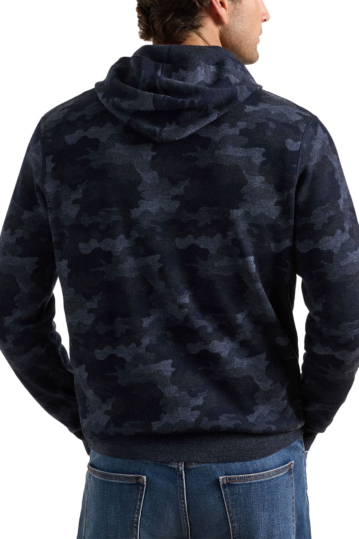 Peter Millar Reversible Camo Popover Custom Hoodies, Midnight Navy [FAZILTEST]