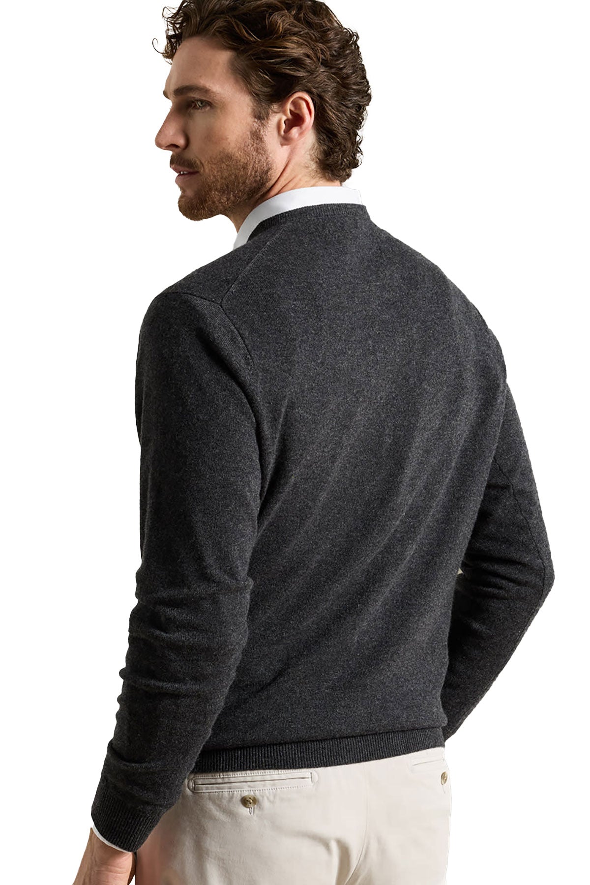 Peter Millar Crown Heritage Custom Cashmere V-Neck Sweaters, Iridium