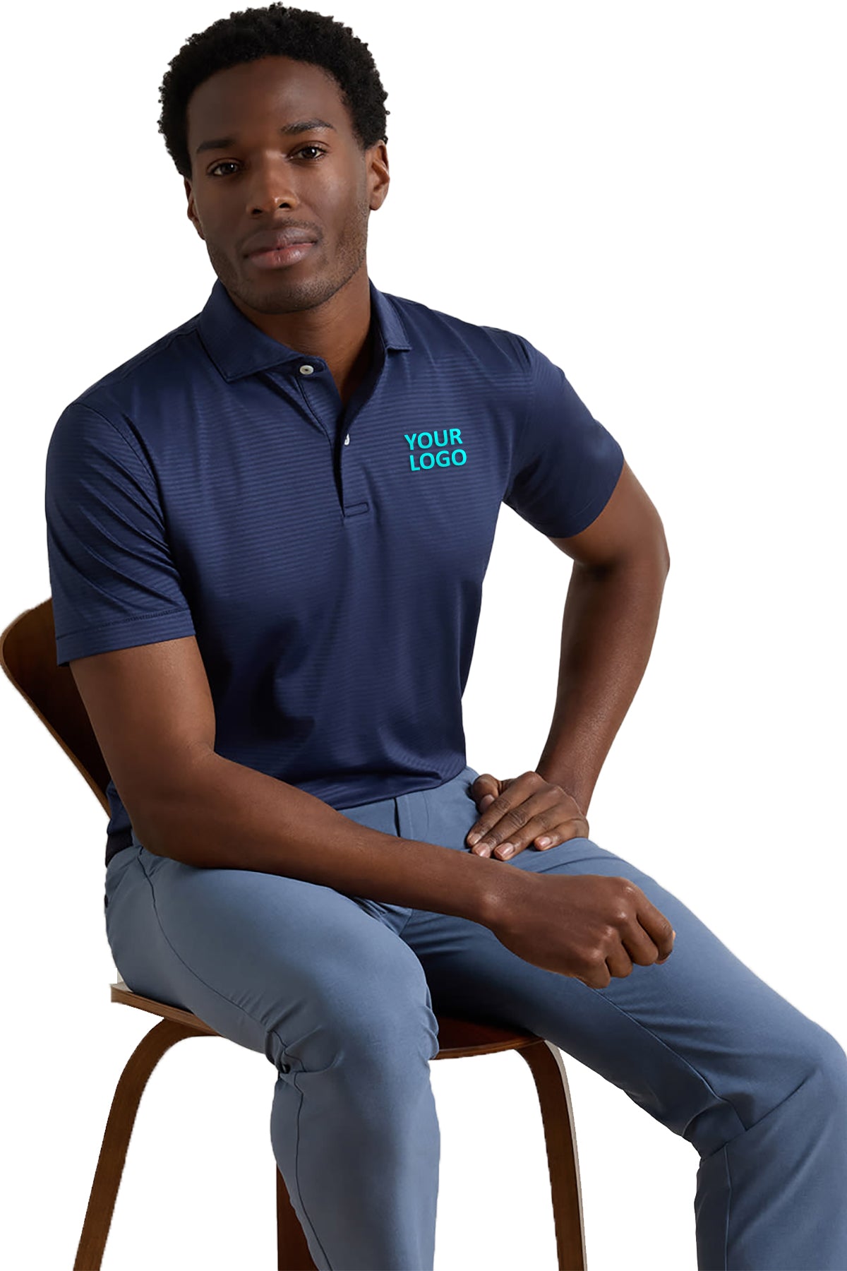 Peter Millar Empire Performance Jersey Custom Polos, Navy