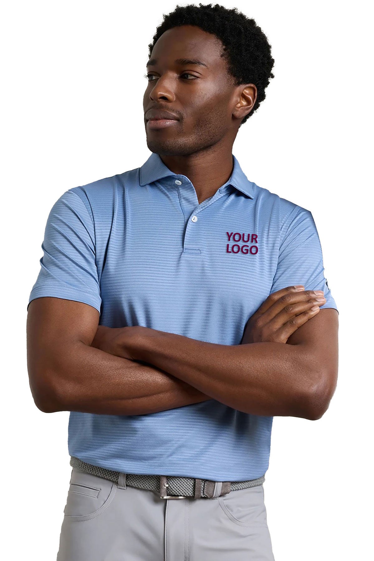 Peter Millar Empire Performance Jersey Custom Polos, Blue