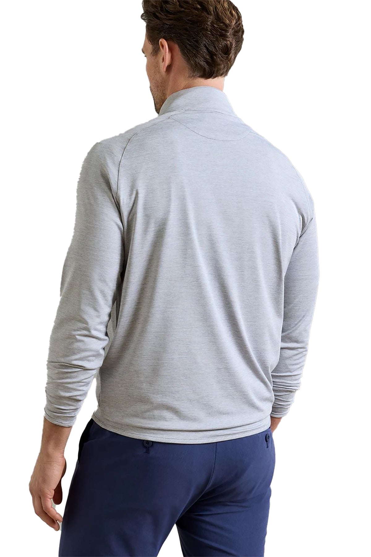 Peter Millar Stealth Stripe Performance Custom Quarter-Zips, Gale Grey [Launch]