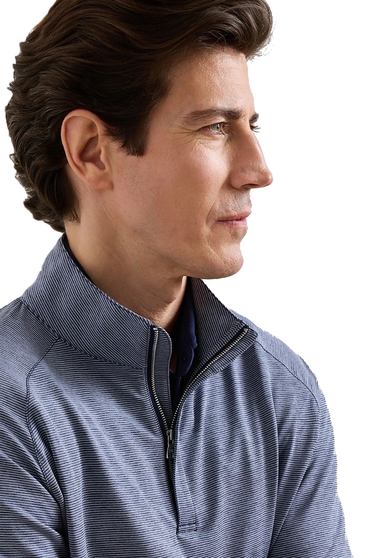 Peter Millar Stealth Stripe Performance Custom Quarter-Zips, Navy