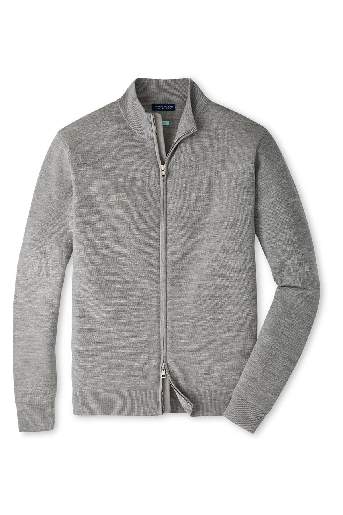 Peter Millar Excursionist Custom Flex Full-Zip Sweaters, Gale Grey
