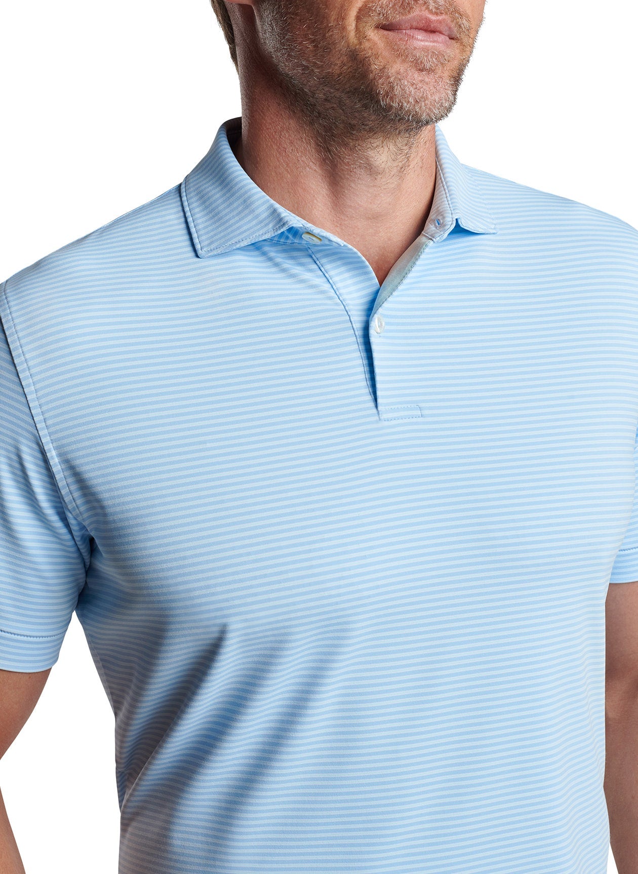 Peter Millar Ambrose Performance Jersey Customized Polos, Blue Frost