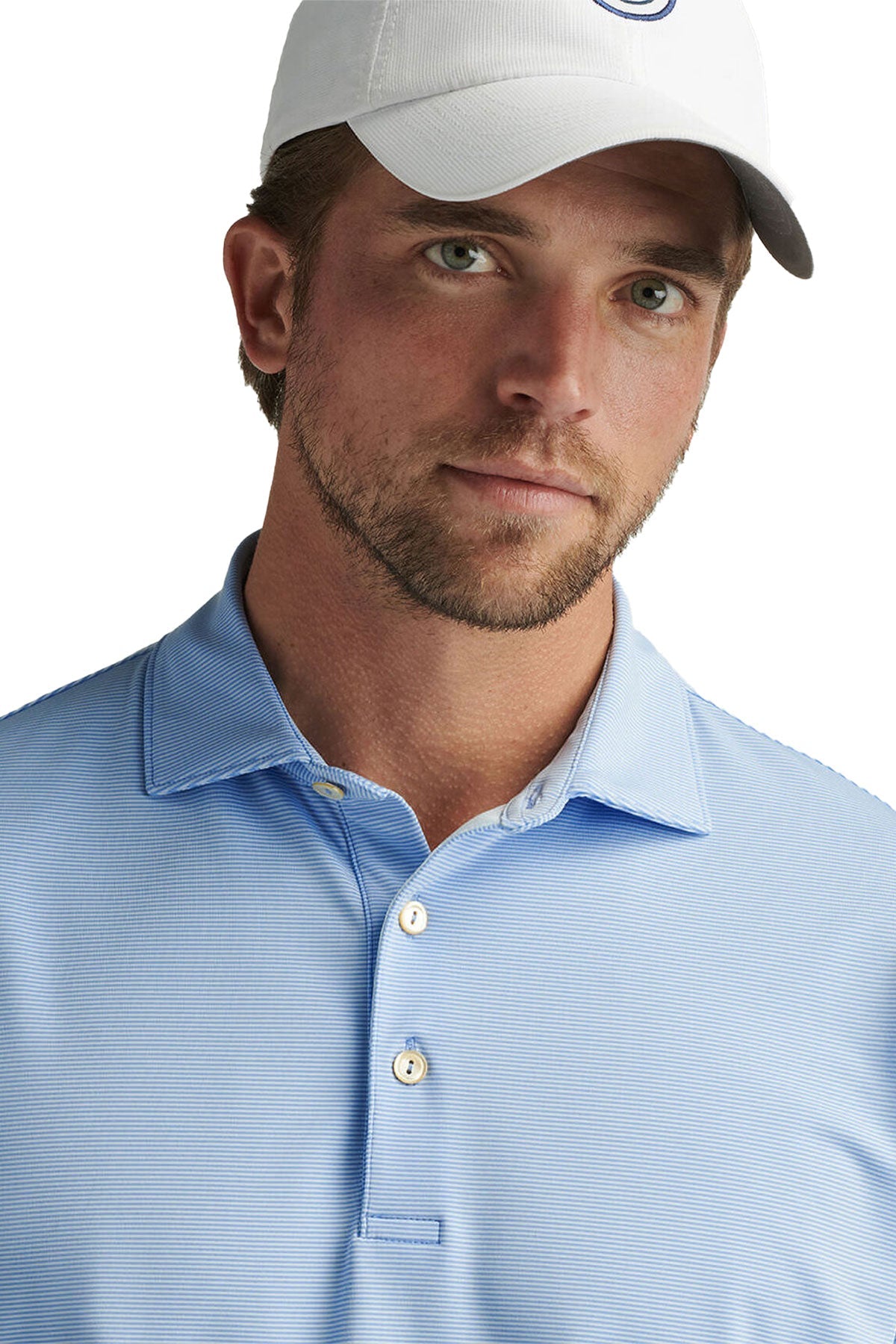 Peter Millar Jubilee Long-Sleeve Performance Jersey Custom Polos, Blue Fade