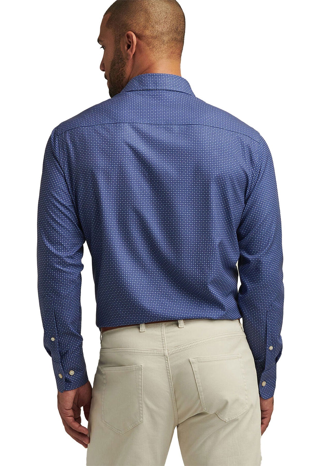 Peter Millar Winnipeg Performance Poplin Custom Sport Shirts, Azurite [The Norfolk Companies]