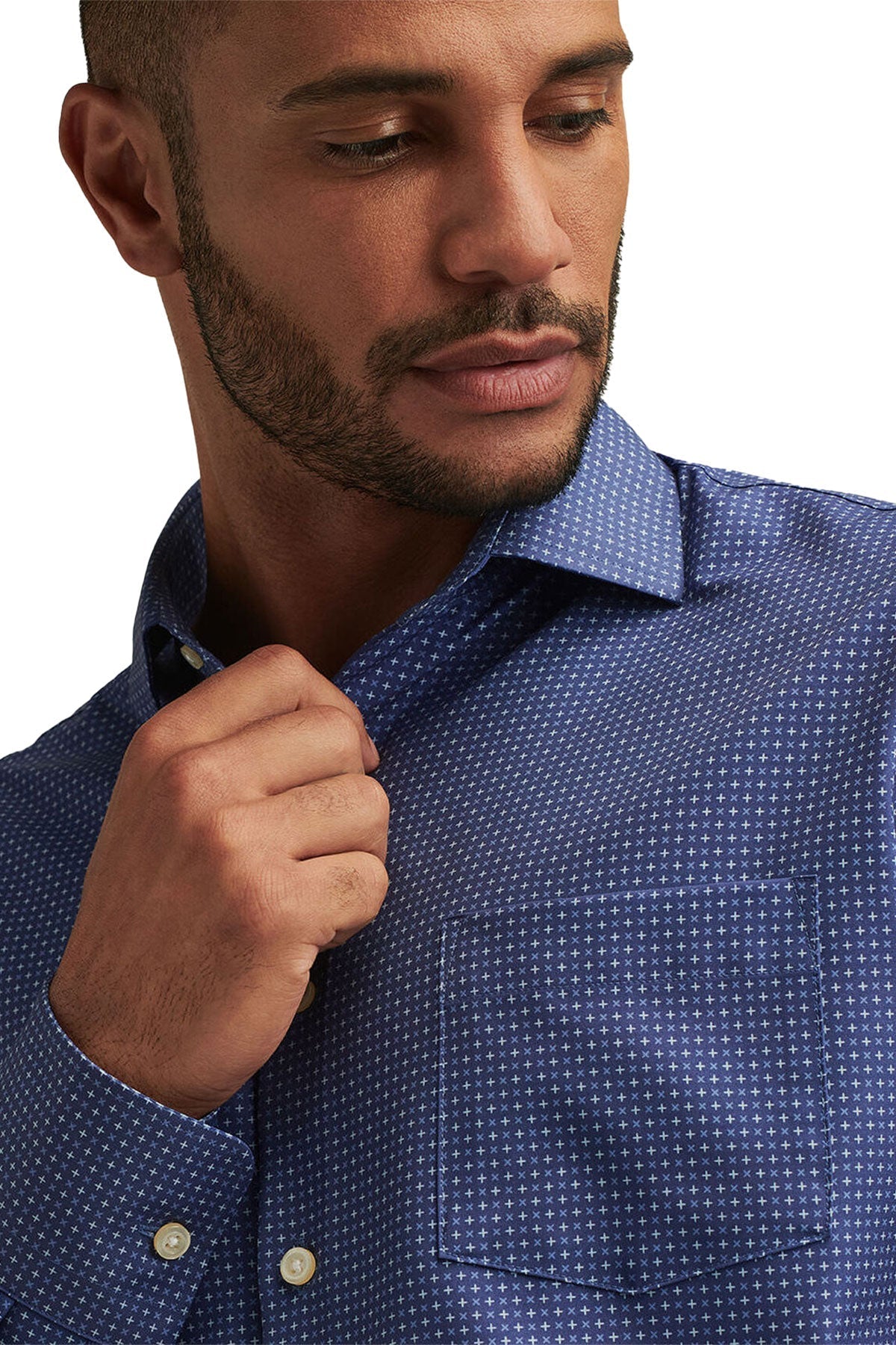 Peter Millar Winnipeg Performance Poplin Custom Sport Shirts, Azurite [The Norfolk Companies]