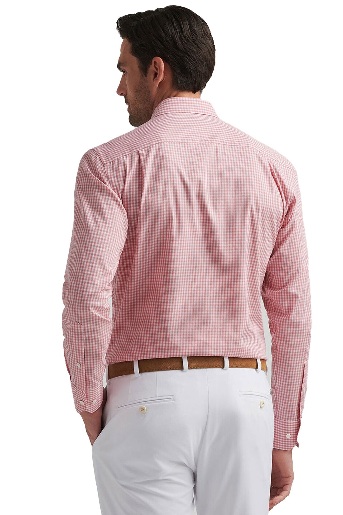 Peter Millar Capri Cotton Custom Sport Shirts, Pink Crepe