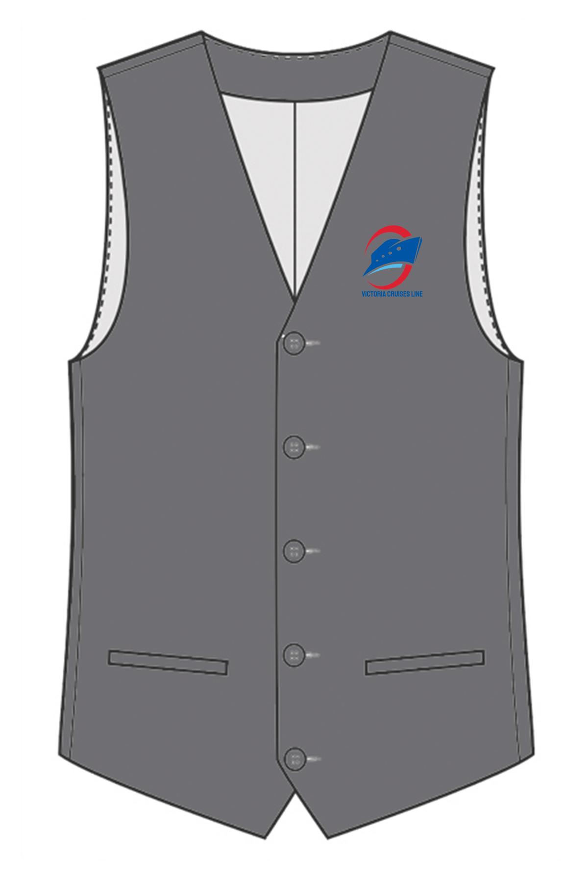 Men's Polyester Vest, Light Grey 2793-079 [Left Chest / VCL Full Color]