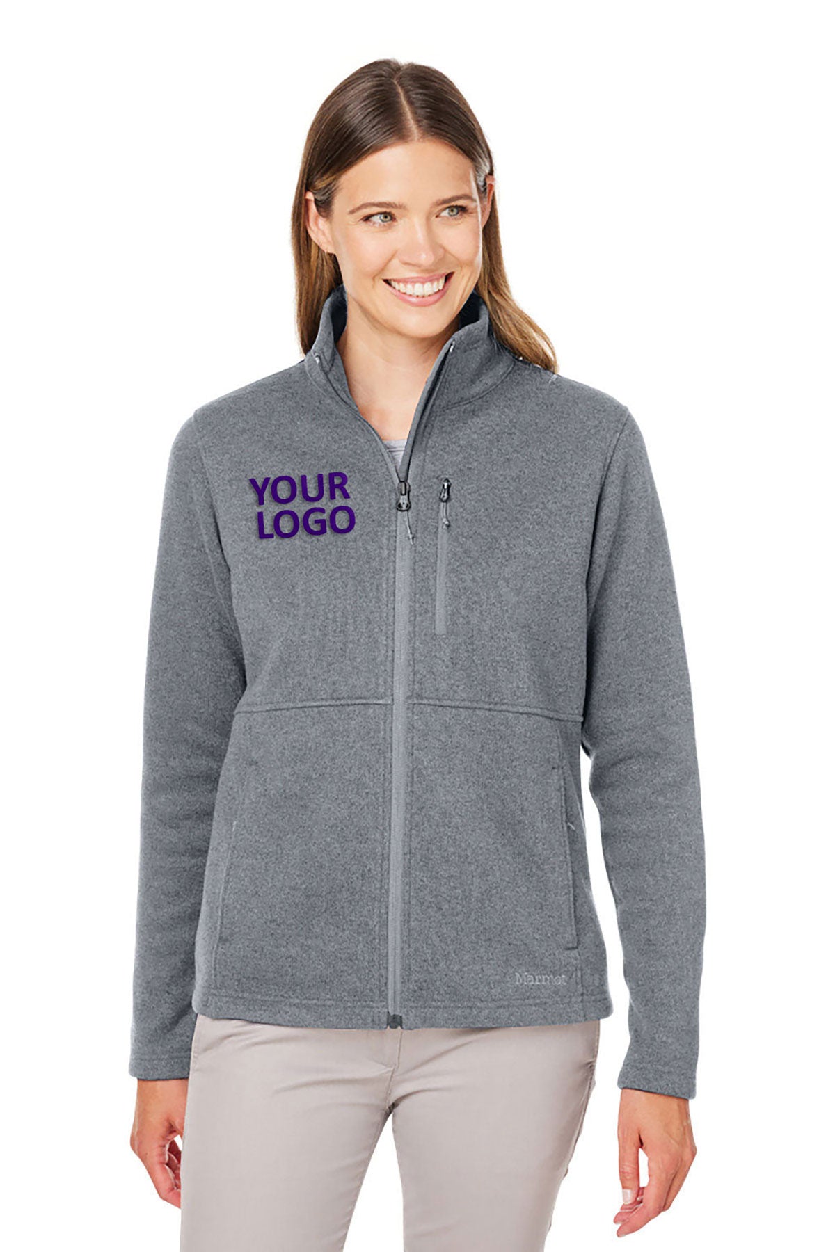 Marmot Ladies Dropline Sweater Fleece Jackets, Steel Onyx