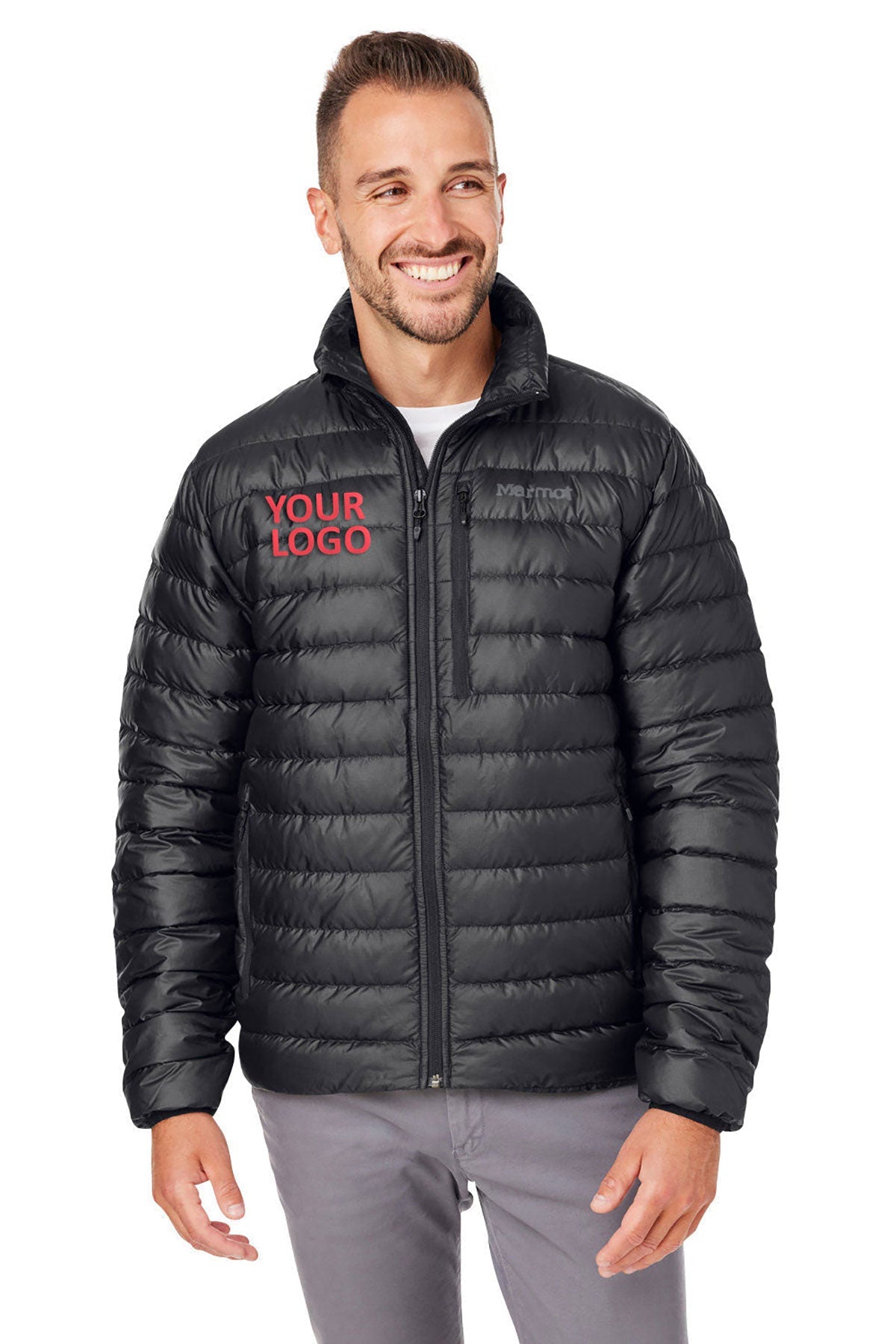 Marmot Black M13177 jackets with company logo