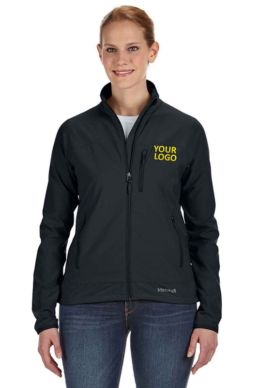 Marmot Black 98300 custom jackets with logo