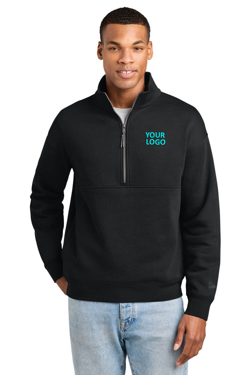 New Era Women’s Heritage Fleece Custom 1/2-Zips, Black