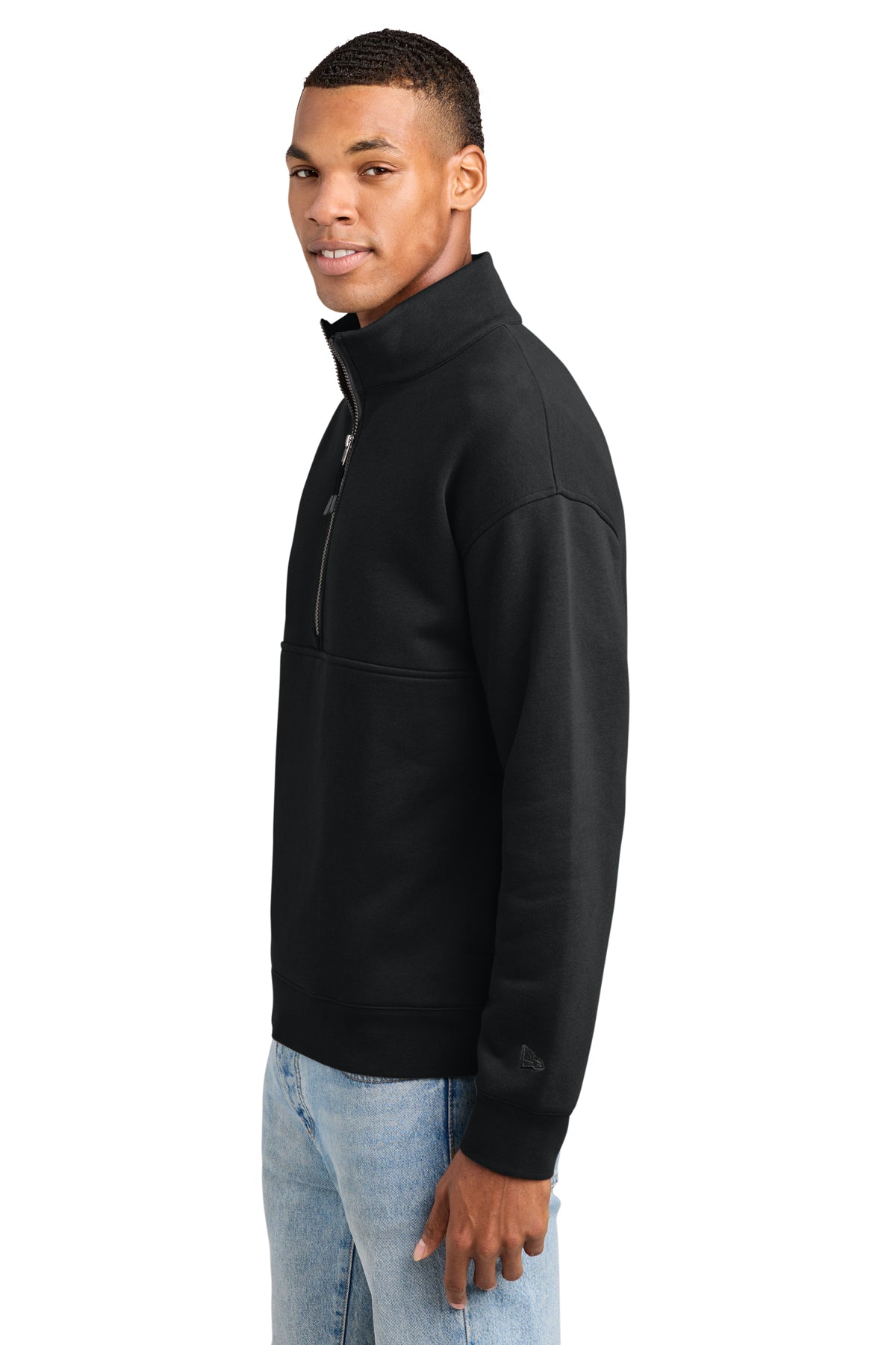 New Era Heritage Fleece Custom 1/2-Zips, Black