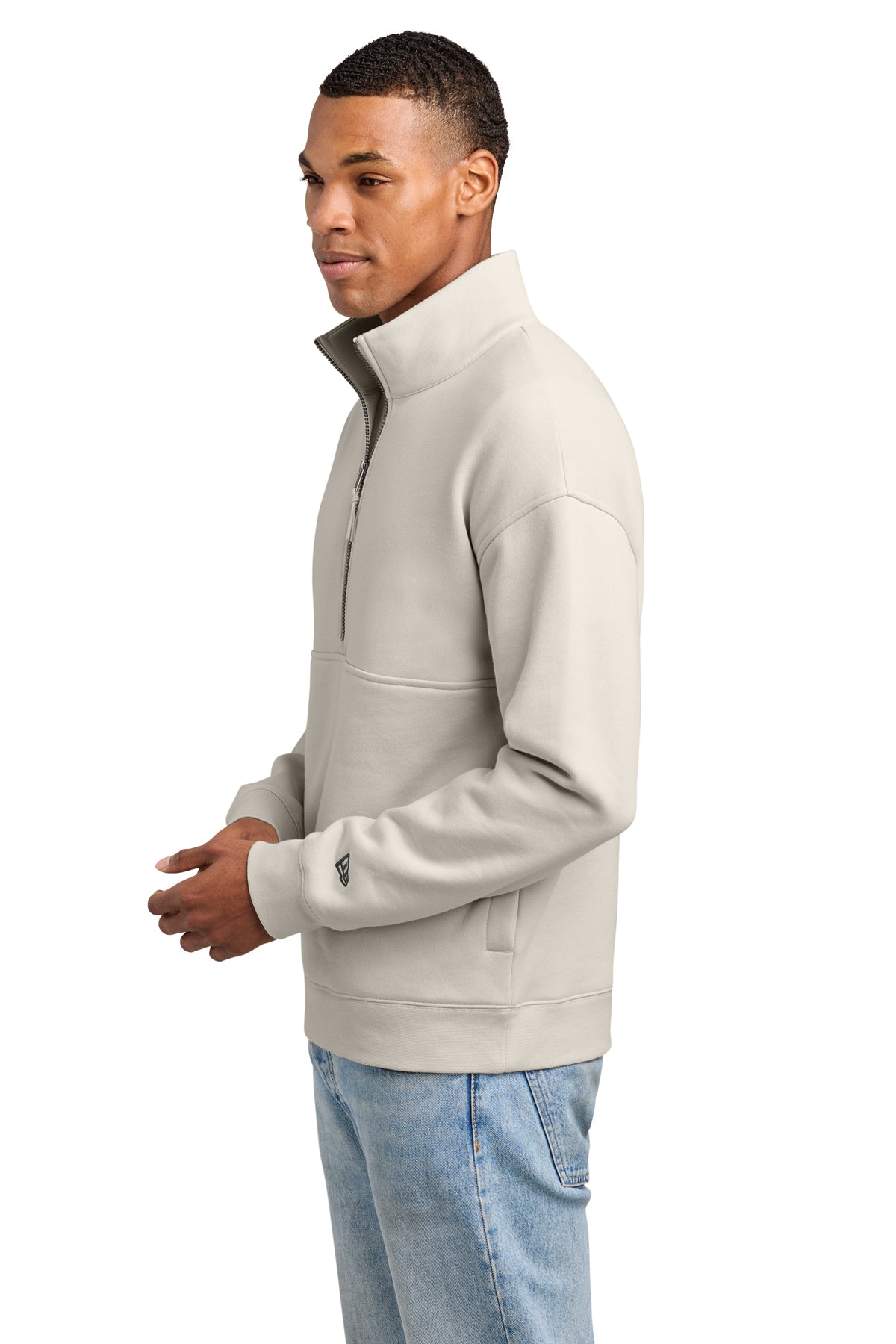 New Era Heritage Fleece Custom 1/2-Zips, Soft Beige