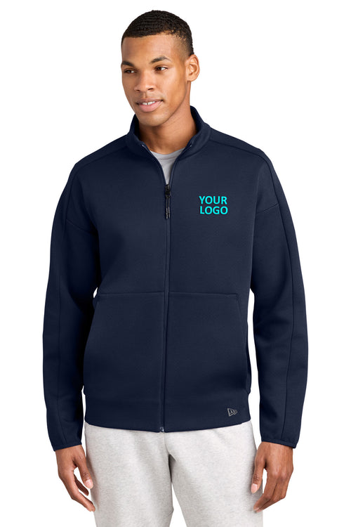 New Era Women’s Double Back Custom Full-Zip Hoodies, True Navy