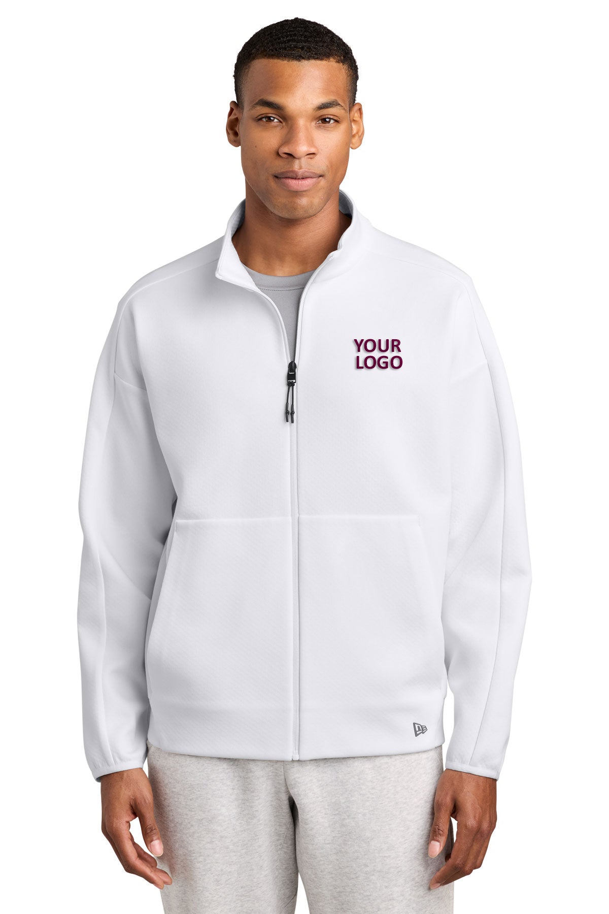 New Era Double Back Custom Full-Zips, White