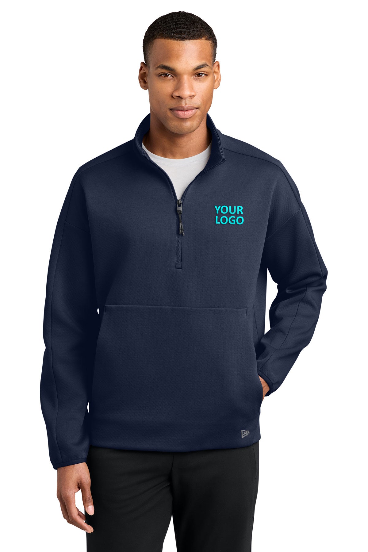 New Era Double Back Custom 1/4-Zips, True Navy