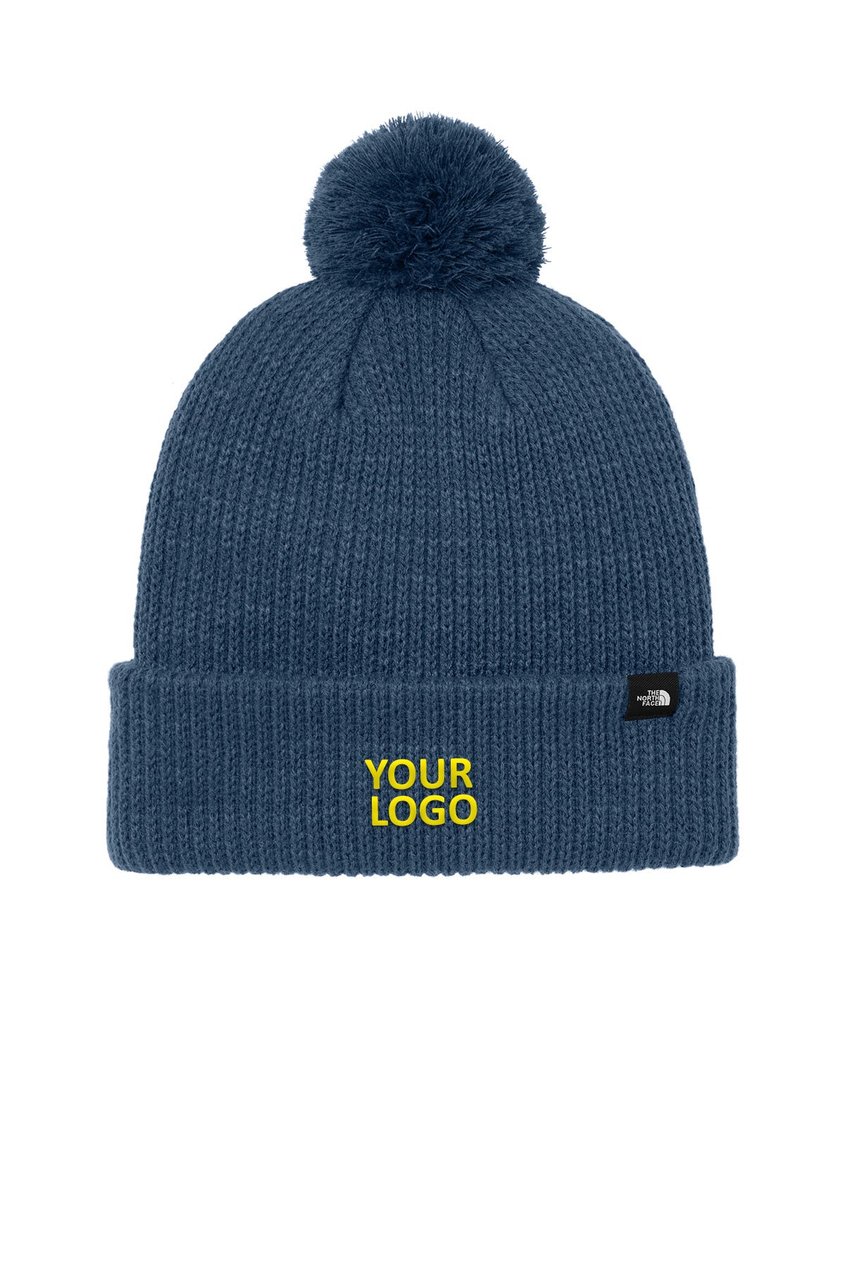The North Face Pom Custom Beanies, Shady Blue [Gershman Mortgage]