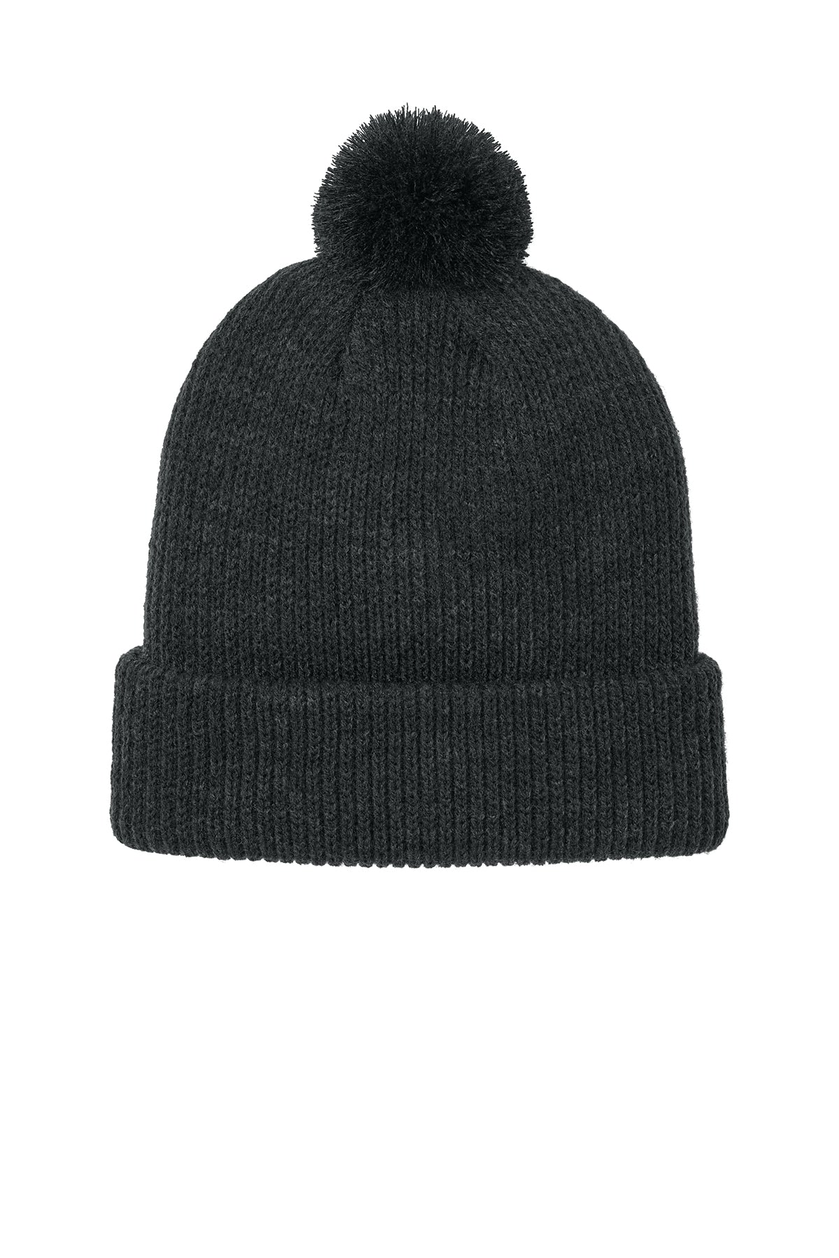 The North Face Pom Custom Beanies, TNF Black Heather [The Braff Group]