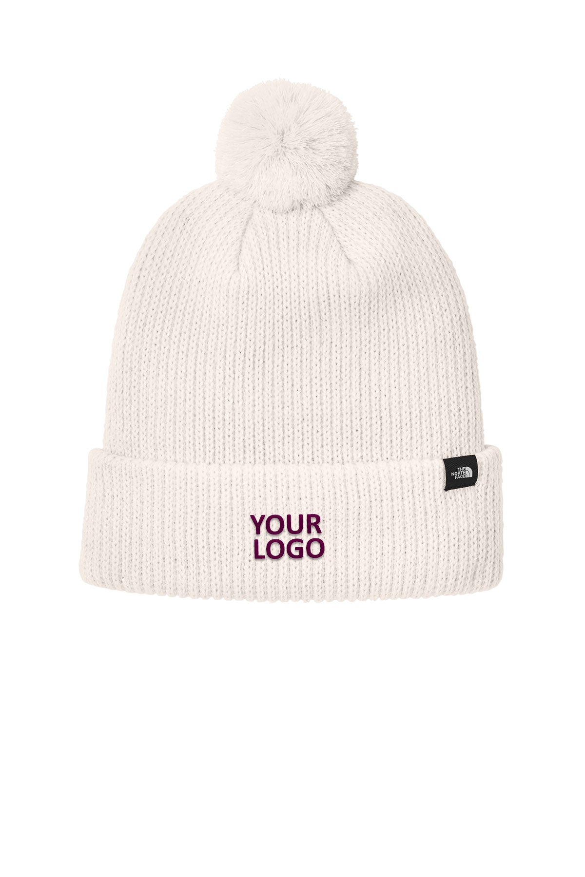 The North Face Pom Custom Beanies, Vintage White