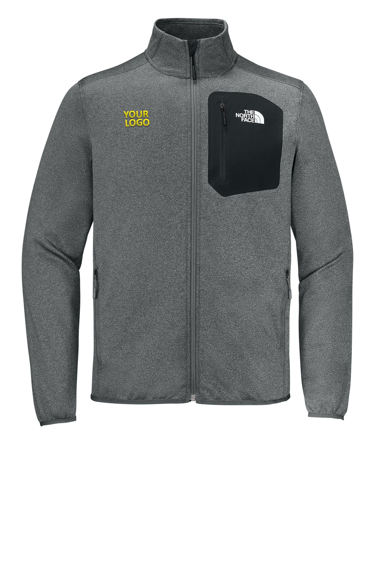 The North Face TNF Medium Grey Heather NF0A8FQN S TNF Medium Grey Heather company jackets with logo