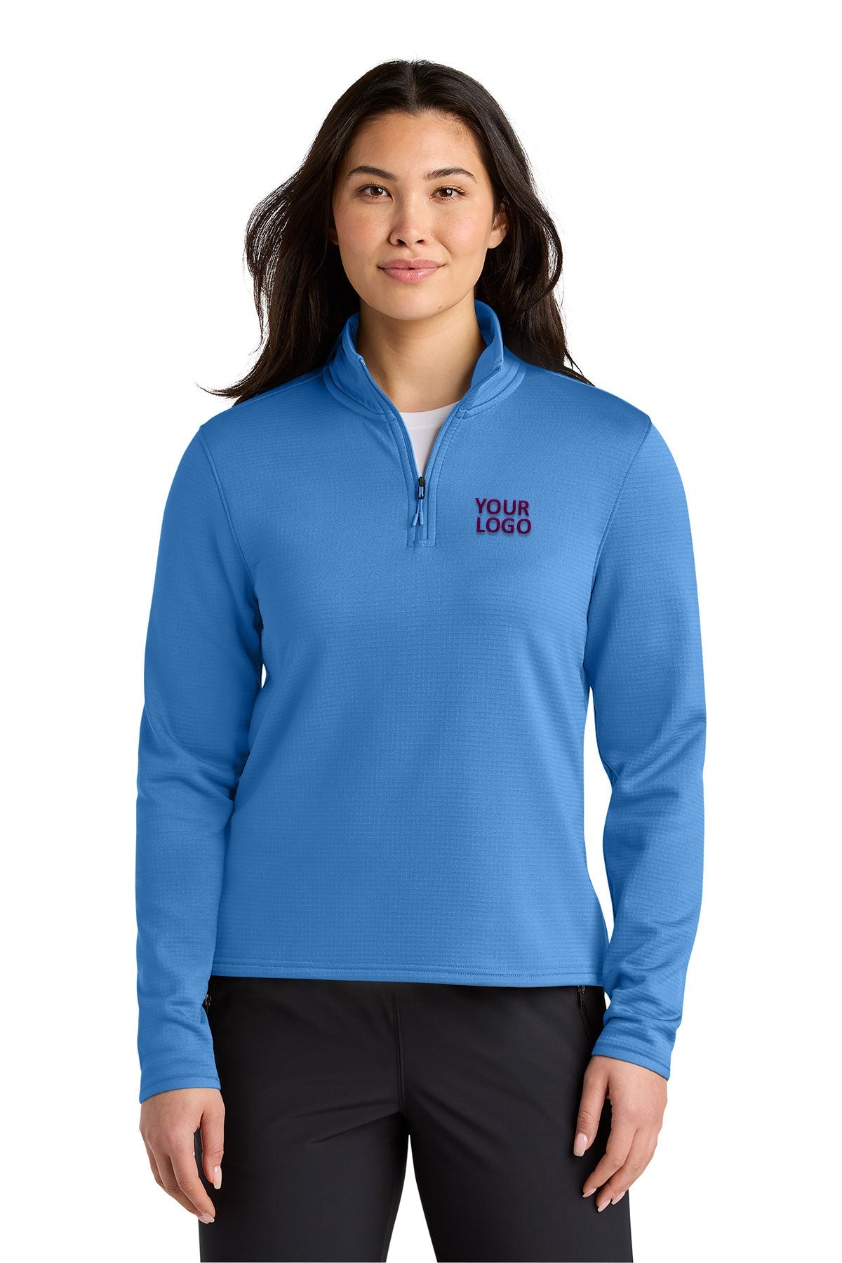 The North Face Womens Aim 1/4-Zip Custom Fleeces, Marina Blue [Executive Construction]