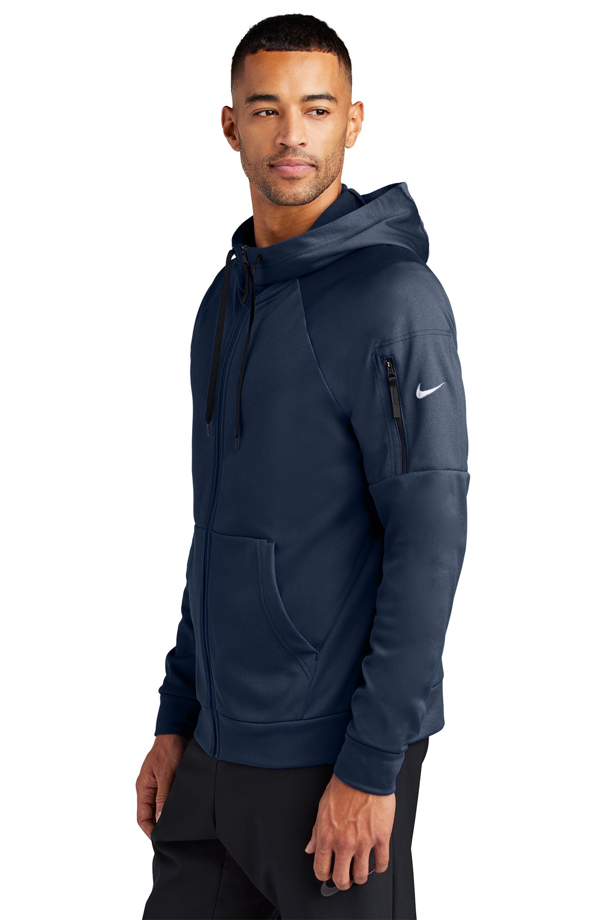 Nike Therma-FIT Pocket ZipUp Custom Hoodies, Navy [GuidePoint Security Cloud Security]