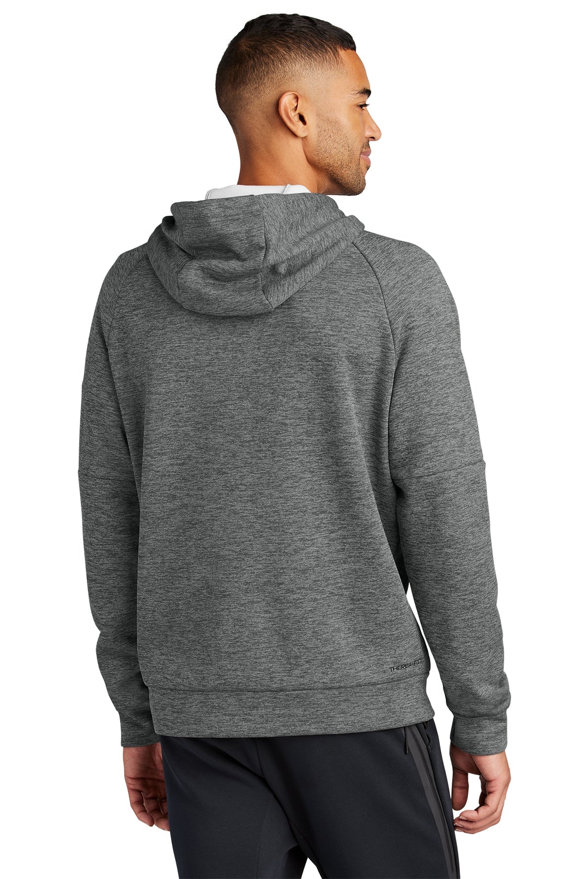 Nike Therma-FIT Pocket Pullover Branded Hoodies, Charcoal Heather [Eastside Vocational Services, Inc.]