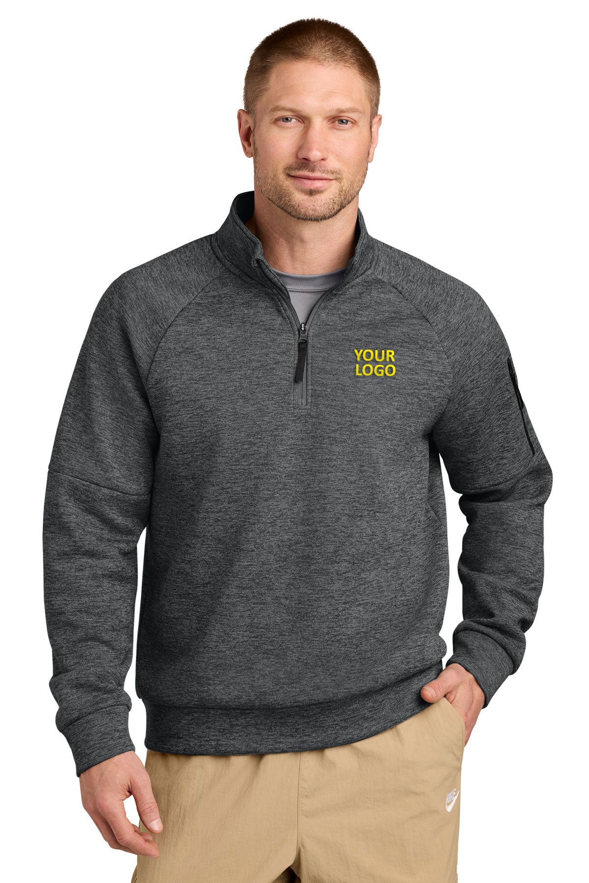 Nike Therma-FIT Custom Pocket 1/4-Zips, Charcoal Heather