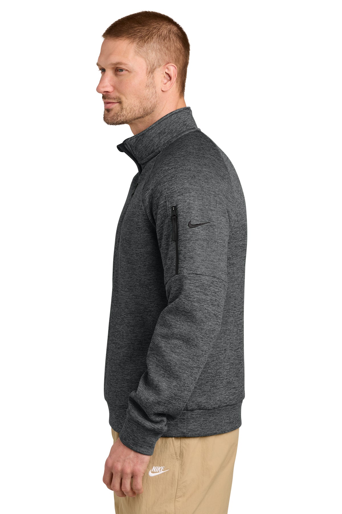 Nike Therma-FIT Custom Pocket 1/4-Zips, Charcoal Heather