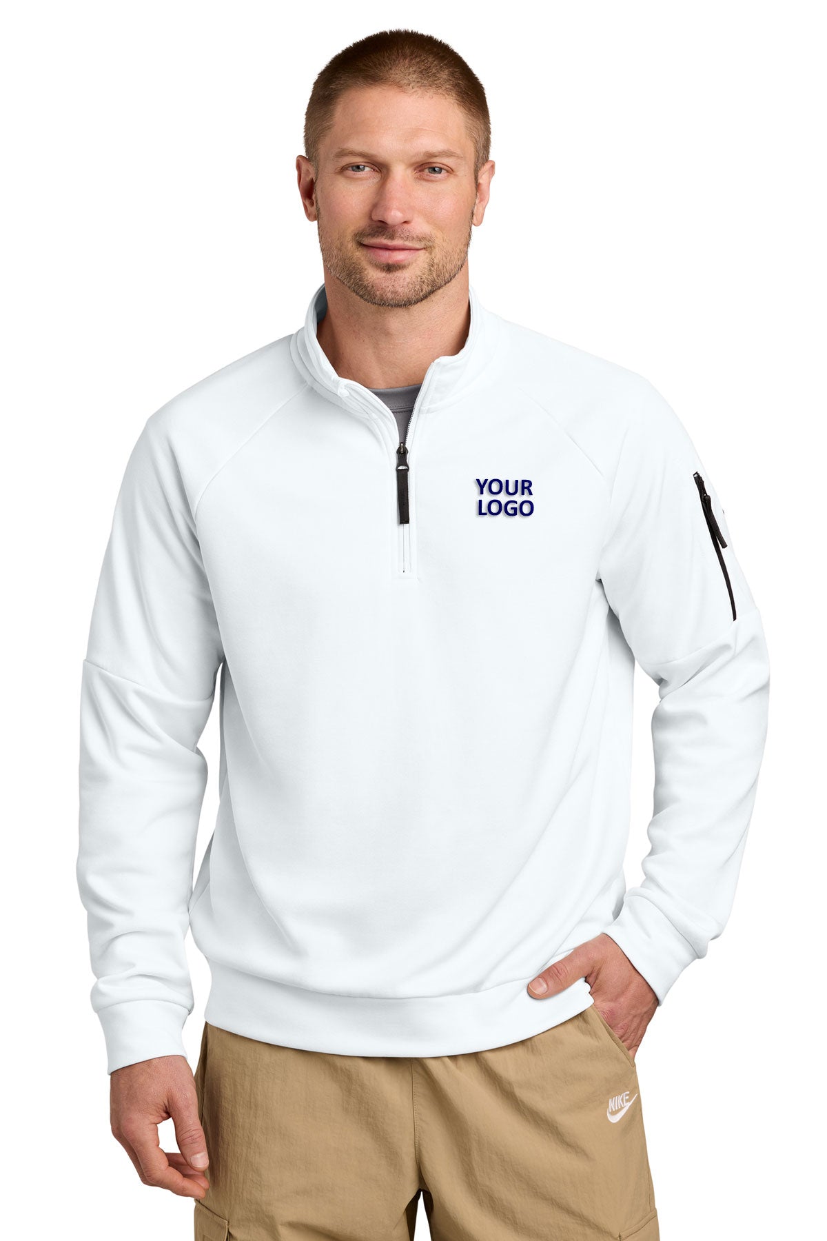 Nike Therma-FIT Custom Pocket 1/4-Zips, White