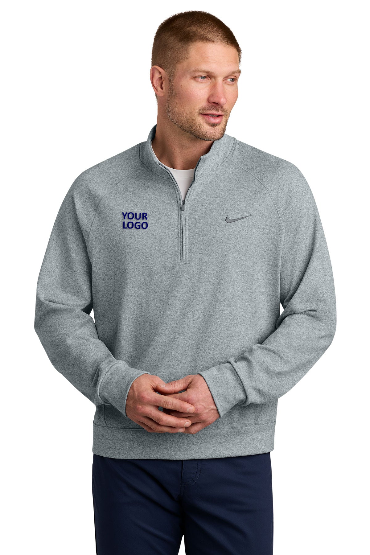 Nike Dri-FIT Custom Primary 1/4-Zips, Cool Grey Heather