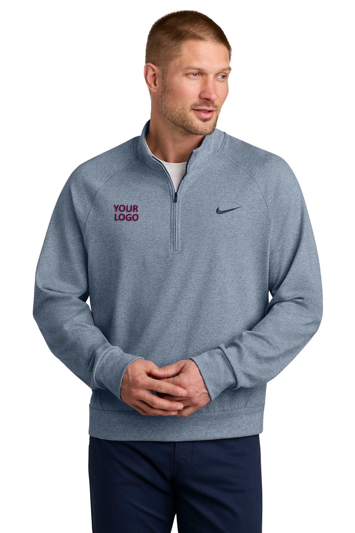 Nike Dri-FIT Custom Primary 1/4-Zips, Navy Heather