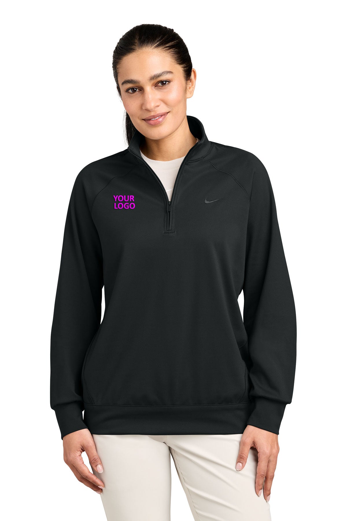 Nike Women’s Dri-FIT Custom Primary 1/4-Zips, Black