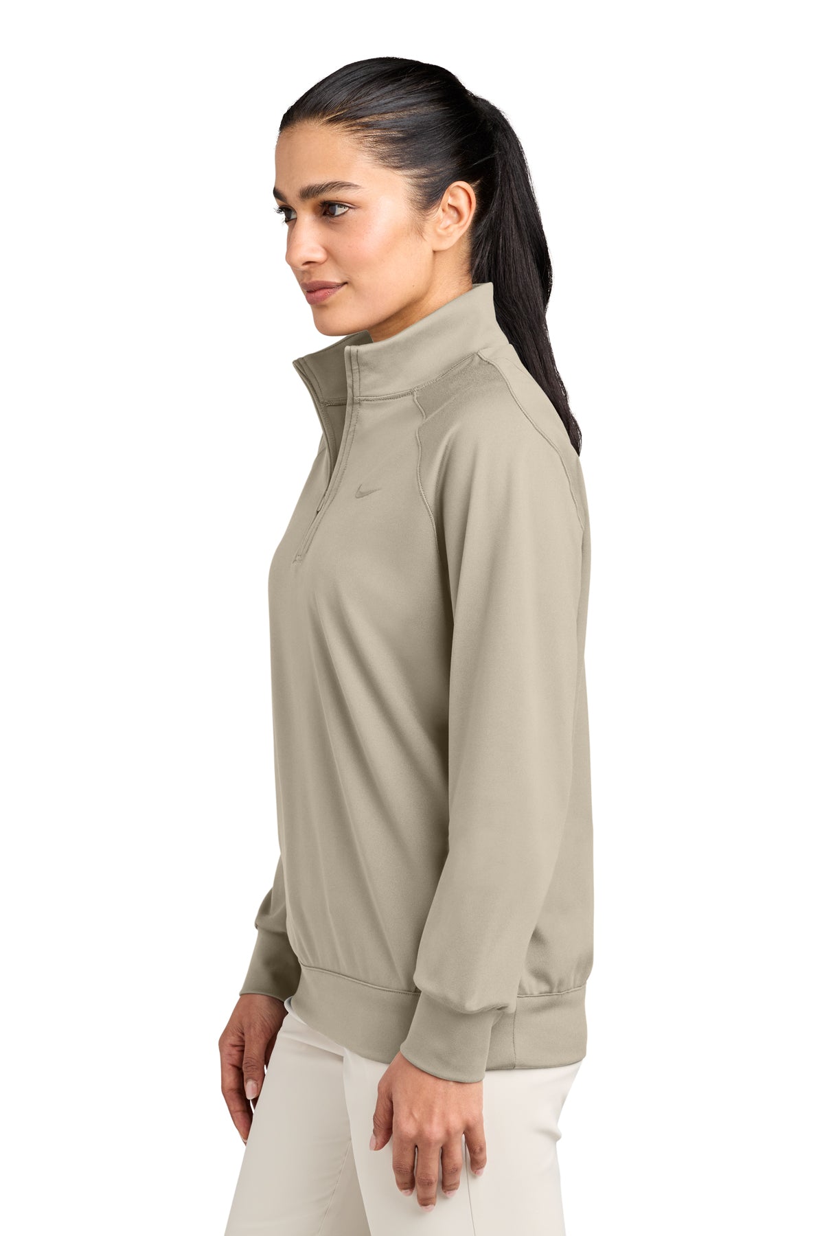 Nike Women’s Dri-FIT Custom Primary 1/4-Zips, Desert Khaki