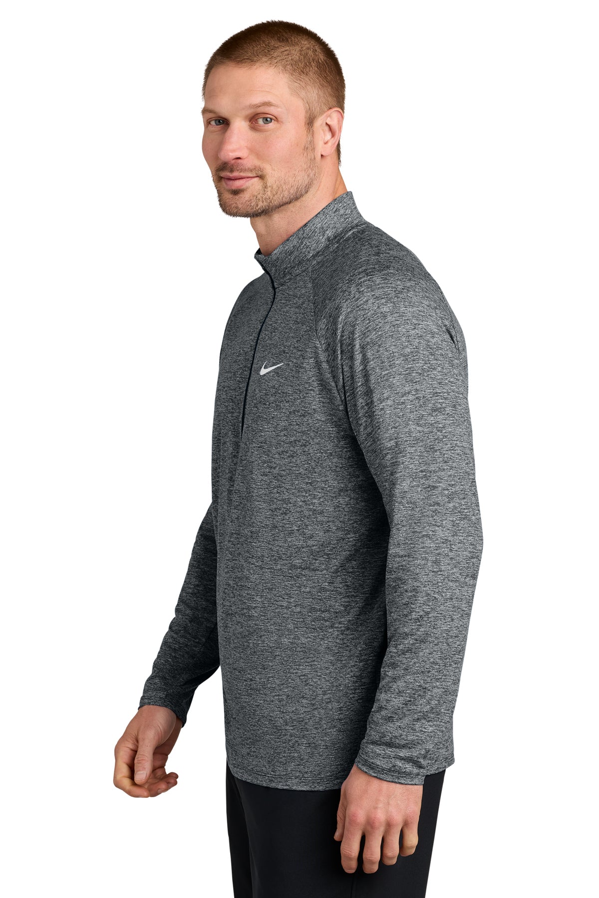 Nike Dri-FIT Custom Stride 1/2-Zips, Black Heather