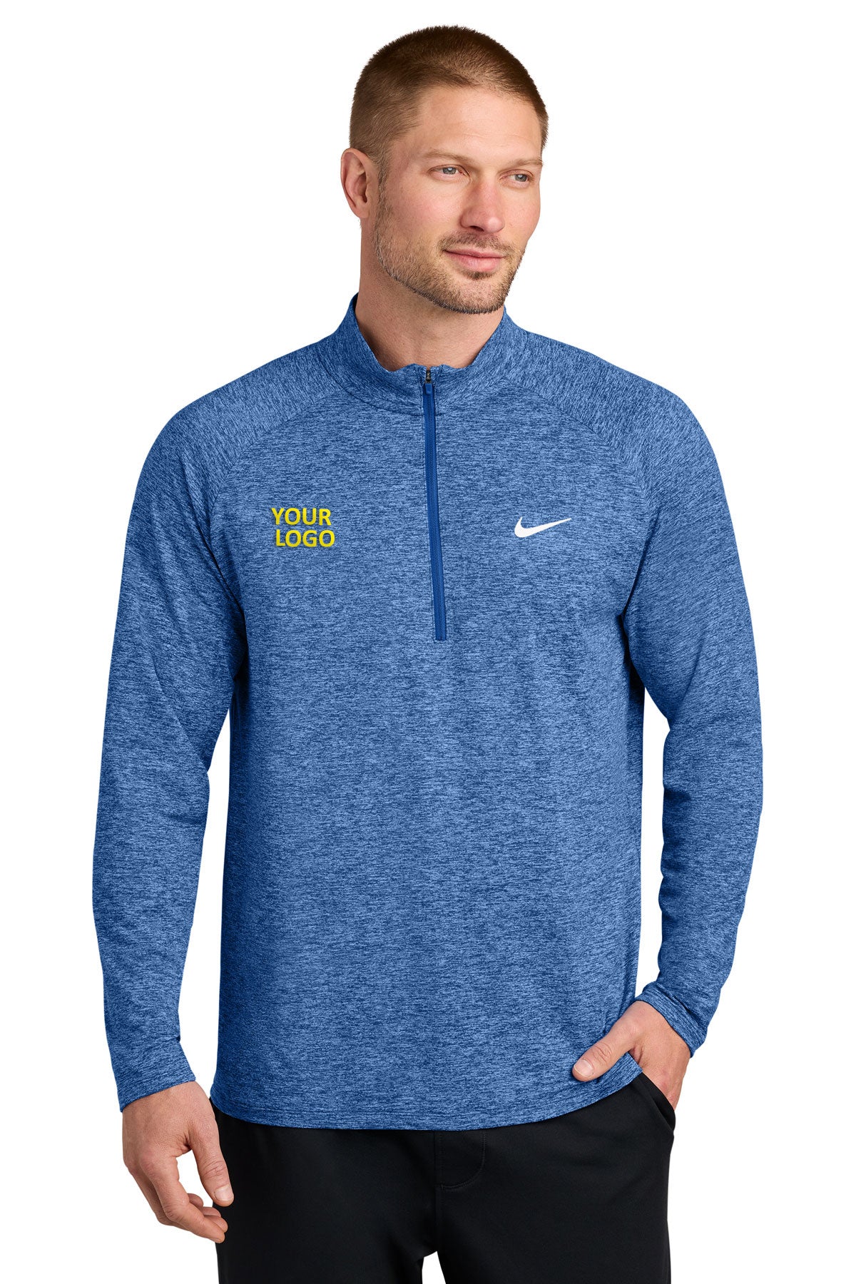 Nike Dri-FIT Custom Stride 1/2-Zips, Royal Heather