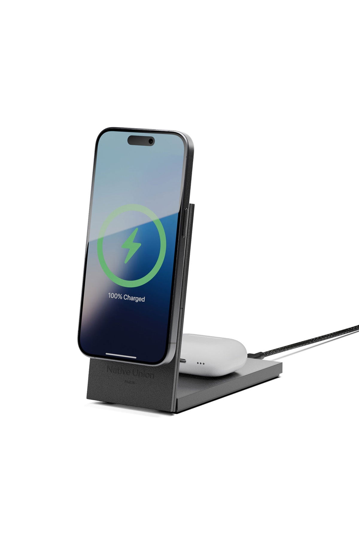 Native Union Rise 2-IN-1 Qi2 Wireless Custom Charger, Black