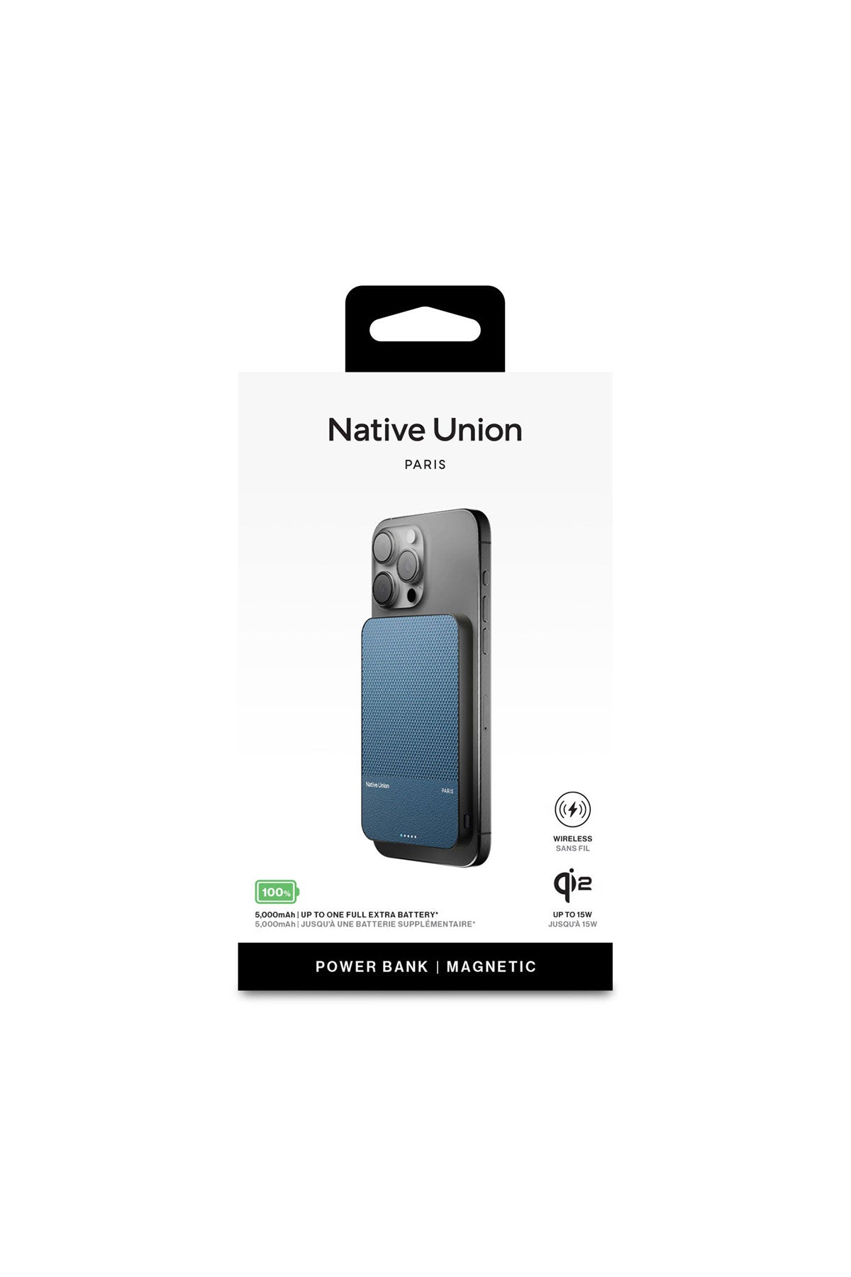 Native Union (RE)Classic Magnetic Custom Power Bank 5000mAh, Navy