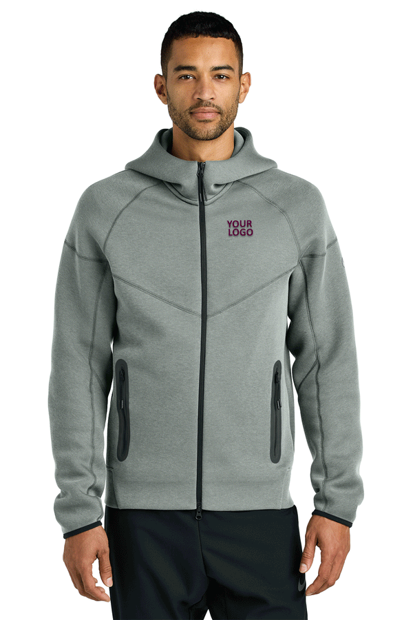 Custom Nike Tech Fleece Full-Zip Hoodies Dark Grey Heather