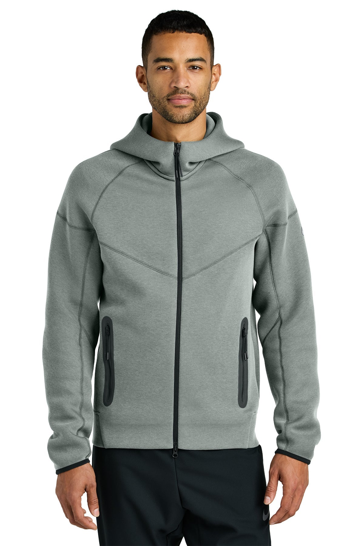 Custom Nike Tech Fleece Full-Zip Hoodies Dark Grey Heather