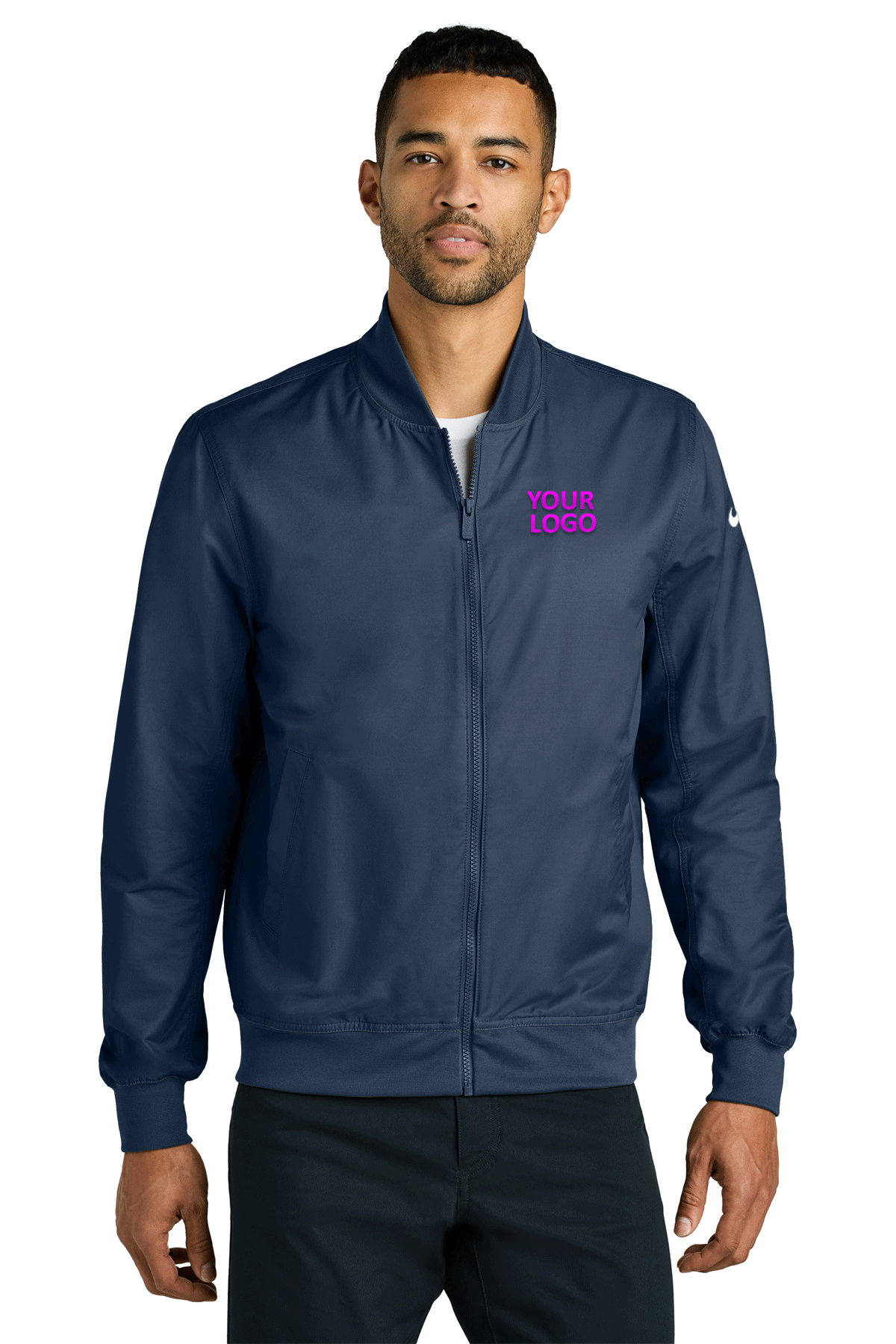 Nike Bomber Custom Jackets, Midnight Navy [River Valley School]